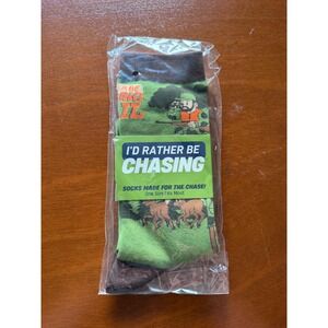 I'd Rather Be Chasing Hunting Socks OSFM Deer Green Pixel‎ Art Hunter Novelty